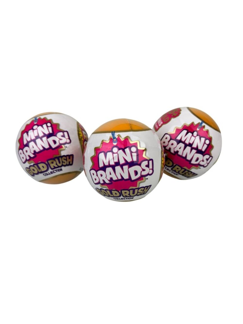 ZURU Lot of 3 Mini Brands Gold Rush Unopened Sealed Capsule Balls Rare Rose Gold